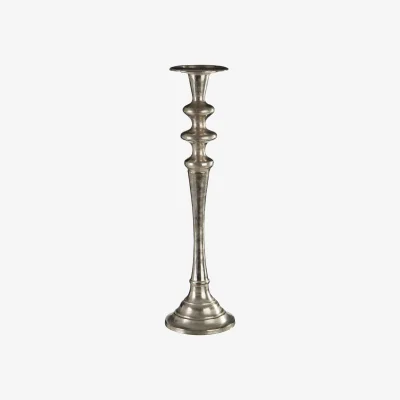 The Range Hampstead Aluminium Tall Candle Holder - Silver