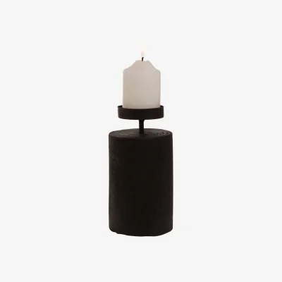The Range Lacuna Large Candle Holder - Black