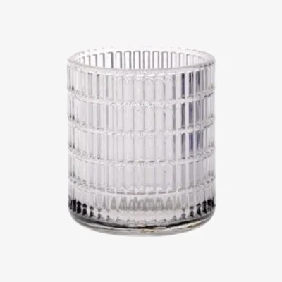 The Range Clear Nancy Textured Glass Tealight Holder 6 Pack - Red