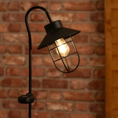 The Range Fisherman's Lantern Stake Solar Light - Black