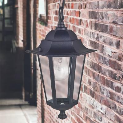 The Range Traditional Garden Hanging Chain Lantern Light Black - Black