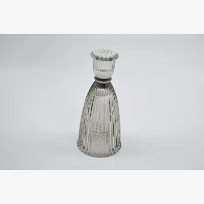 The Range Grey Smokey BrownCandle Holder Medium - Clear