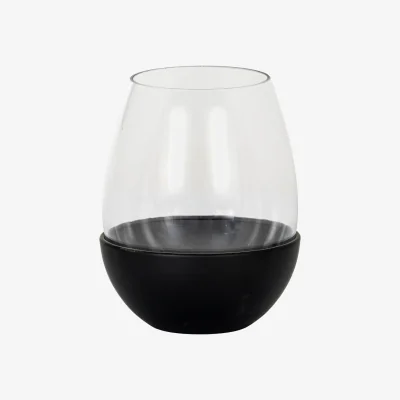 The Range Hill Interiors Neris Glass Goblet Candle Holder - Black / 1