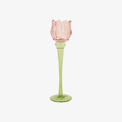 The Range Tall Tulip Glass Tealight Holder - Multicolour
