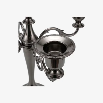 The Range Candle Holder 5 Metal Candelabra Black Candlestick Stand Centerpiece - Black