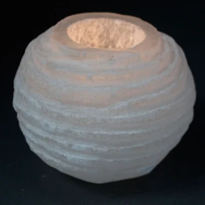 The Range Selenite Snowball Candle Holder 8 cm - White