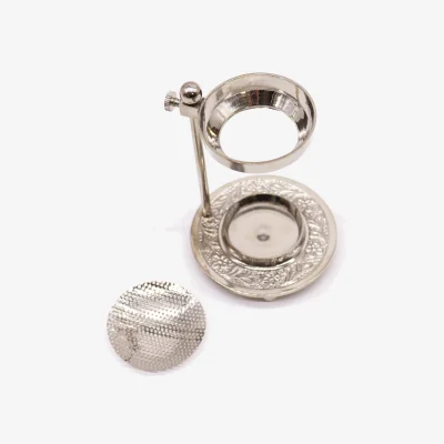 The Range Plated Brass Resin Incense Warmer Adjustable - Silver