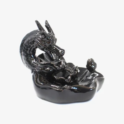 The Range Backflow Incense Burner Large Dragon Pool - Black