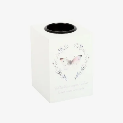 The Range Butterflies Appear Tealight Candle Holder - White