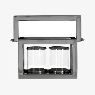 The Range Kensington Townhouse 2 Light Lantern - Silver, Clear