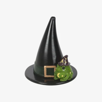 The Range Magic Toad and Witch Hat Incense Cone Holder - Black