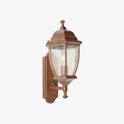 The Range Deonte Oversized Seeded Glass Outdoor Lantern Wall Light - Bronze