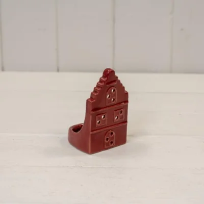 The Range Red Ceramic Tealight Holder House with Round Edged Roof - Red