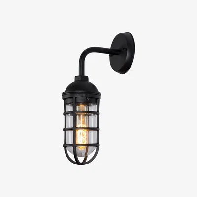The Range Limal Cottage Wall Lantern Light Outdoor Black IP44 - Black