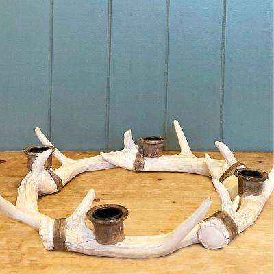 The Range Antler Candle Holders - White & Gold