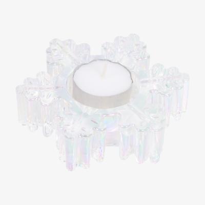 The Range Snowflake Glass Tealight Holder - Clear