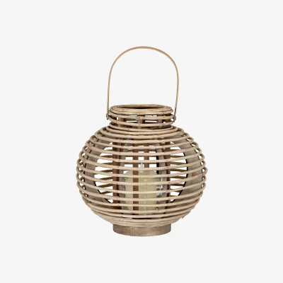 The Range Hill Interiors Willow Round Lantern - Brown