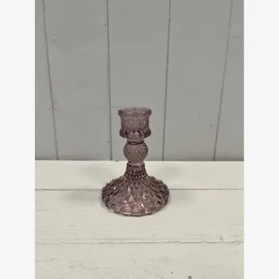 The Range Stylish Amethyst Glass Candle Holder - Purple