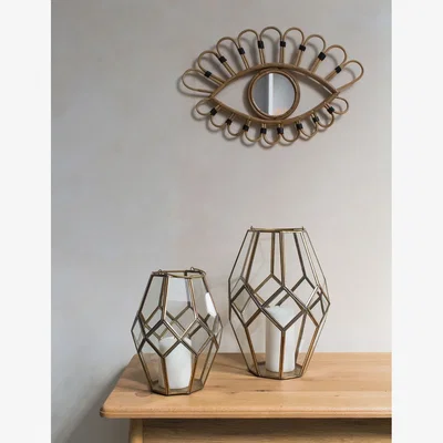 Rose & Grey Nkuku Antique Brass Hygge Lantern - small or large