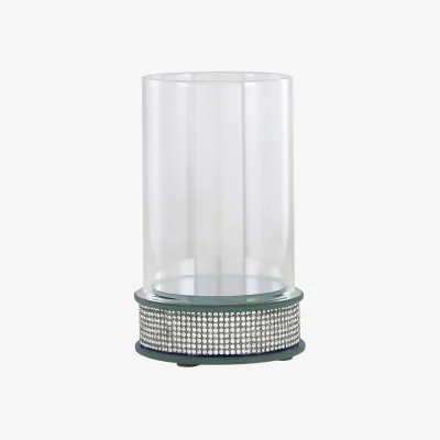 Teddy Beau Deco Home 17.5cm Glitz Hurricane Pillar Candle Holder
