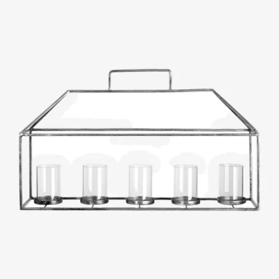 Teddy Beau Teddy's Collection Rick 5 Lights Silver Finish Candle Holder