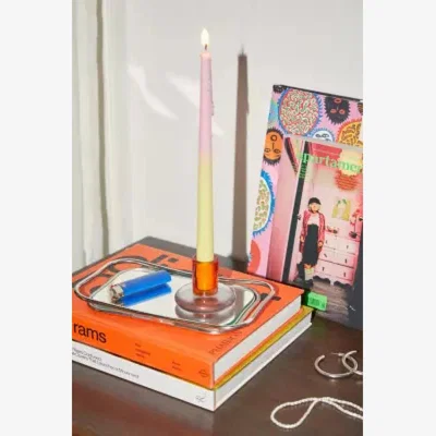 Urban Outfitters Orange Glass Anya Taper Candle Holder - Orange ALL at Urban Outfitters
