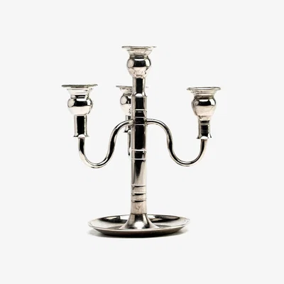 Wolf & Badger Silver Handmade Copper Candelabra - Vintage Copper Candlestick Holder For Elegant Home Décor & Antique Ornaments | Anatoliacraft