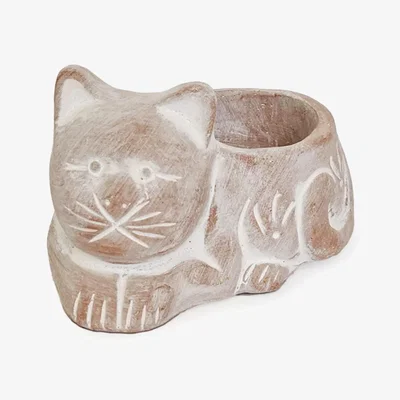 Wolf & Badger Neutrals Terracotta Tea Light Candle Holder - Cat Korissa