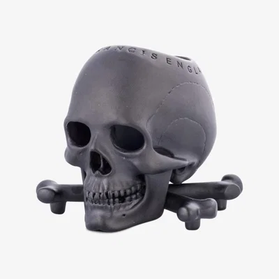 Wolf & Badger Deakin & Francis Black Skull And Cross Bones Vesta/Candle-Holder