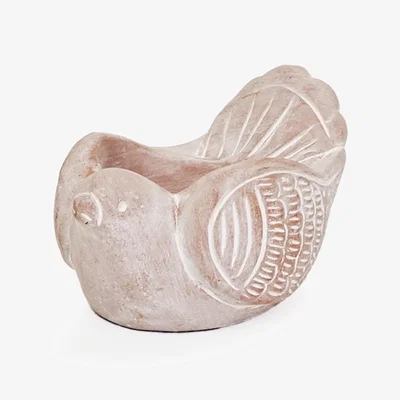 Wolf & Badger Neutrals Terracotta Tea Light Candle Holder - Bird Korissa