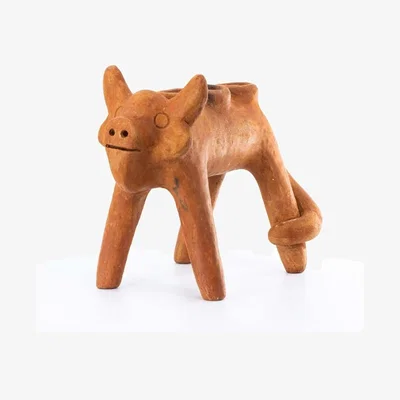 Wolf & Badger Yellow / Orange Toro Clay Candle Holder | Wool+Clay