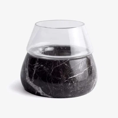 Wolf & Badger Vaina Medium Candle Holder - Black Marble | And Jacob