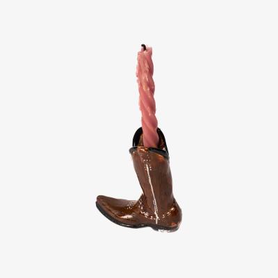 Wolf & Badger Brown Mini Texan Boot Candle Holder | Generazione Zordan