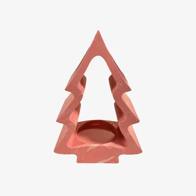 Wolf & Badger Decorative Tree Tealight Holder - Red | By Shax