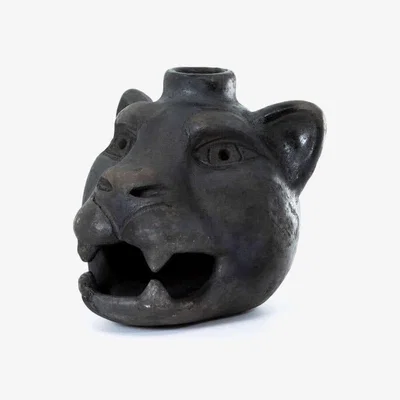 Wolf & Badger The Blackout Jaguar Head Candle Holder | Wool+Clay