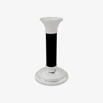 Wolf & Badger Black / Silver Carson's Classic Pair Of Candlesticks | Casabyjj