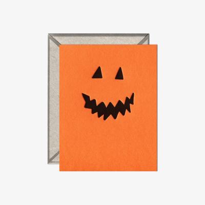 Wolf & Badger Yellow / Orange Ink Meets Paper Jack O' Lantern Halloween Card | Greer