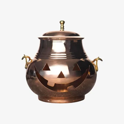 Wolf & Badger Rose Gold Handmade Pure Copper Pumpkin Candle Holder - Seasonal Festive Decor | Anatoliacraft