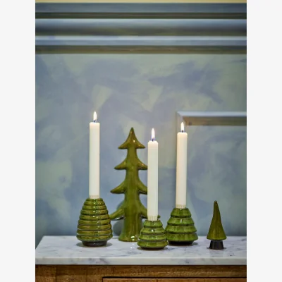 Westwing Candle Holders Woods with Reactive Glaze, Set of 5
