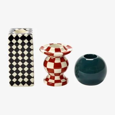 Westwing Hand-Finished Stoneware Candle Holders Les Objets Mouleversants, Set of 3
