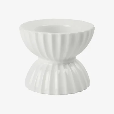 Westwing Porcelain Tealight Holder Tura with A Ribbed Surface