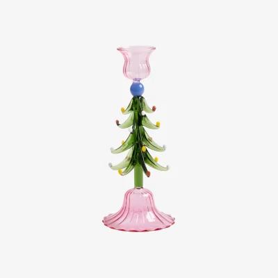 Westwing Mouth-Blown Christmas Candle Holder Merry Tree