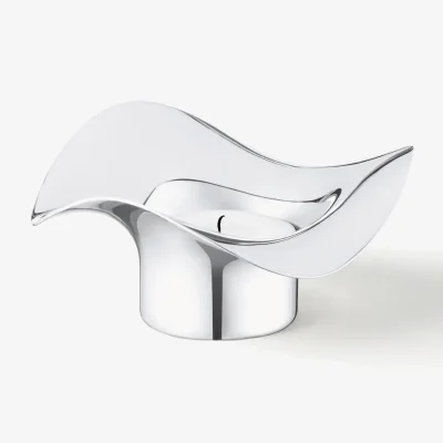 Westwing Organic-Shaped Stainless Steel Tealight Holders Cobra, Set of 2
