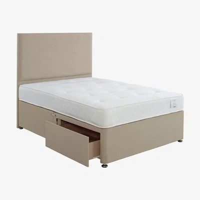 Dunelm Superior Comfort Divan Bed with Mattress Natural