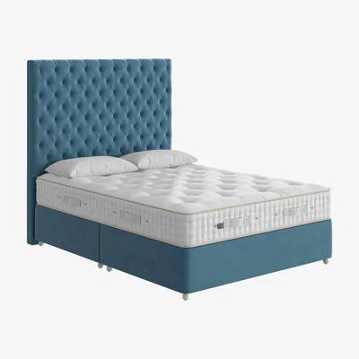 Furniture Village Vispring - Tiara Superb Firm Divan Set with Continental Drawers - Double - Plush Velvet Teal