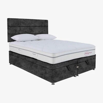 Furniture Village Sleepeezee - Memory Touch Ortho End-lift Ottoman Divan Set - Double - Daytona Coal