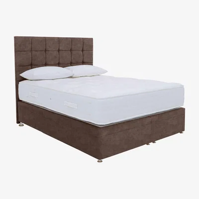 Furniture Village Firm Sleep 1500 Power Ottoman Divan Set - Double - Linoso Nutmeg
