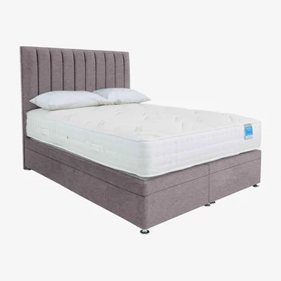 Furniture Village Sleep Story - Deluxe Firm Power Ottoman Divan Set - Double - Pebble Tweed
