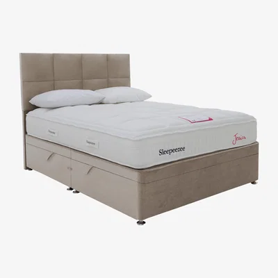Furniture Village Sleepeezee - Jessica Side Ottoman Divan Set - Double - Beige