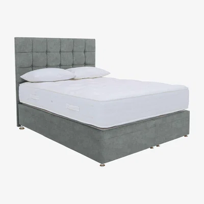 Furniture Village Firm Sleep 1500 Power Ottoman Divan Set - Double - Duck Egg